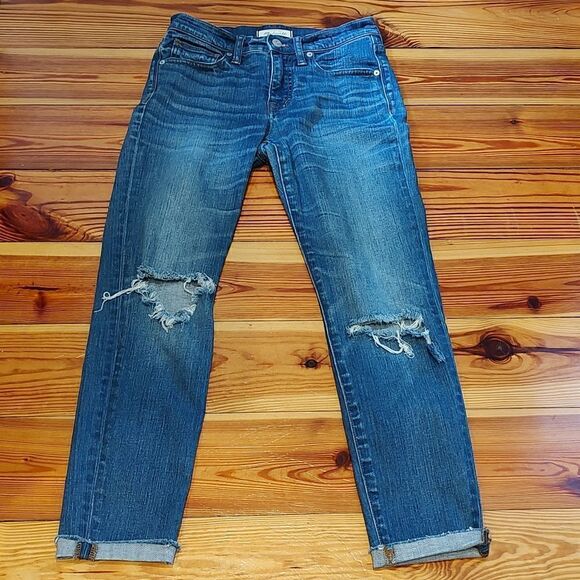 Madewell High Rise Skinny Crop Denim Blue Jean Size 25 - Picture 10 of 14